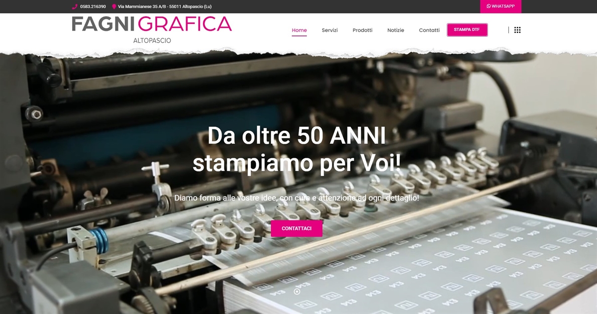 Presentazione del Nuovo Sito Web di Fagni Grafica SNC: www.fagni.it